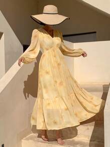 Dress Floral Midi Fall (M)