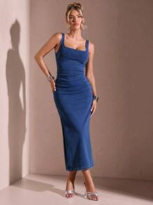 Dress Sleeveless Denim Wear (S)