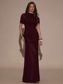 Dress Ruched Skirt Bodycon (XS)