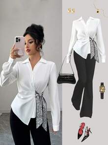 Blouse Paisley Pattern Knot