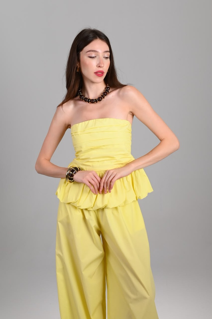 Bright Yellow Strapless Set (S)